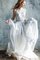 A-Line Schaufel-Ausschnitt Plissiertes Brautjungfernkleid mit Bordüre mit Blume - Bild 2