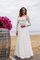 Lange Ärmeln Bescheidenes Elegantes Brautkleid mit Gürtel mit Applikation - Bild 1