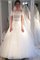 Natürliche Taile Schulterfreier Ausschnitt Sweep Zug Tüll Kurze Ärmeln Brautkleid - Bild 1
