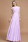 Schaufel-Ausschnitt Prinzessin A-Line Bodenlanges Brautjungfernkleid aus Chiffon - Bild 24