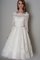 Spitze Bateau Elegantes Brautkleid mit Applike mit Zickzack Ausschnitt - Bild 1