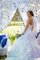 Spitze Meerjungfrau Satin Brautkleid mit Rücken Schnürung mit Mehrschichtigen Rüsche - Bild 1