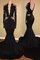 Reißverschluss Edel Normale Taille Meerjungfrau Ballkleid mit Applike mit V-Ausschnitt - Bild 1