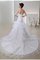 Ärmelloses Organza Kapelle Schleppe Perlenbesetztes Herz-Ausschnitt Brautkleid - Bild 2