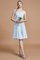 A linie Normale Taille Mini Brautjungfernkleid aus Chiffon mit V-Ausschnitt - Bild 23