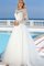 Tüll Langärmeliges Sweep Train Elegantes Brautkleid mit Applike - Bild 1