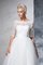 Duchesse-Linie Knöchellanges Sittsames Brautkleid mit Bordüre mit Reißverschluss - Bild 5