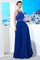 Prinzessin Normale Taille Sweep Train Chiffon Abendkleid mit Juwel Ausschnitt - Bild 3