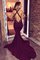 Satin Sweep Train Meerjungfrau Stil V-Ausschnitt Abendkleid ohne Ärmeln - Bild 2