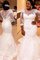 Normale Taille Tüll Schaufel-Ausschnitt Brautkleid mit Applike mit Bordüre - Bild 2