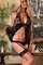 Niedlich Schwarz Elegant Sexy Mode Mesh Strapshemd-Sets - Bild 1