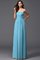 A linie Chiffon Normale Taille Anständiges Brautjungfernkleid mit Plissierungen - Bild 2