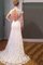 Normale Taille V-Ausschnitt Meerjungfrau Auffallend Brautkleid mit Applike mit Bordüre - Bild 3