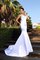 Meerjungfrau Stil Schaufel-Ausschnitt Satin Empire Taille Anständiges Brautkleid - Bild 1