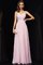 V-Ausschnitt Chiffon Bodenlanges Anständiges Abendkleid mit Offenen Rücken - Bild 1