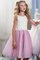 Niedlich Tüll A-Line Normale Taille Ärmelloses Knielanges Blumenmädchenkleid mit Blume - Bild 1