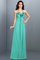 A-Linie Nackenband Normale Taille Bodenlanges Brautjungfernkleid aus Chiffon - Bild 15
