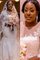 Normale Taille Tüll Schaufel-Ausschnitt Brautkleid mit Applike mit Bordüre - Bild 1