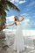 Strand Empire Taille Schlichtes Brautkleid mit Watteau Schleppe mit Rücken Schnürung - Bild 1