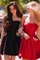 Süß Prinzessin Natürliche Taile Satin A-Linie Kurzes Abschlusskleid ohne Ärmeln - Bild 1