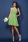 Ein Schulterfreies Trägerlos Mini Brautjungfernkleid aus Chiffon mit Blume - Bild 25
