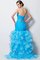 Tüll Perlenbesetztes Meerjungfrau Stil Ärmelloses Ballkleid mit Rücken Schnürung - Bild 2