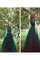 Schaufel-Ausschnitt A-Linie Prinzessin Bodenlanges Abendkleid aus Tüll - Bild 2