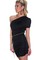 Eine Schulter Ausgeschnitten Schwarz Bodycon Kleid Plicated Club Kleider - Bild 1