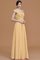Prinzessin Chiffon Bodenlanges Brautjungfernkleid mit V-Ausschnitt mit Bordüre - Bild 18
