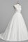 Tüll A-Line Perlenbesetztes Schaufel-Ausschnitt Brautkleid mit Natürlicher Taille - Bild 2