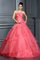 Organza Duchesse-Linie Bodenlanges Partykleid mit Blume mit Empire Taille - Bild 1