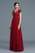 Prinzessin Chiffon Normale Taille V-Ausschnitt Bodenlanges Brautmutterkleid - Bild 4