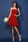 Ein Schulterfreies Trägerlos Mini Brautjungfernkleid aus Chiffon mit Blume - Bild 23