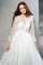 Normale Taille Langärmeliges Anständiges Brautkleid mit Blume mit Reißverschluss - Bild 5