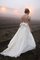 Normale Taille V-Ausschnitt Bodenlanges Brautkleid aus Chiffon mit Bordüre - Bild 2