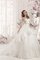 A-Line Organza Gericht Schleppe Brautkleid mit Bordüre mit Rücken Schnürung - Bild 1
