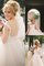 Prinzessin Natürliche Taile A-Line Brautkleid aus Tüll mit Schaufel Ausschnitt - Bild 1