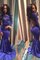 Seide wie Satin Meerjungfrau Stil Sweep Train Langärmeliges Abendkleid mit Applike - Bild 1