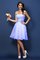 Prinzessin A-Line Mini Brautjungfernkleid mit Reißverschluss mit Blume - Bild 17