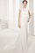 Sweep Zug Perlenbesetztes Modern Langes Brautkleid mit Perlengürtel - Bild 1