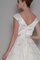 Schaufel-Ausschnitt Romantisches Brautkleid mit Gürtel mit Bordüre - Bild 2