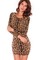 Juwel Damen Ausschnitt Bodycon Drucken Leopard Polyester Elegant Club Kleider - Bild 1