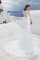 Spitze Bateau Hoher Kragen Luxus Brautkleid mit Plissierungen - Bild 2