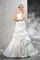 Ärmelloses Etui Normale Taille Brautkleid mit Rücken Schnürung aus Satin - Bild 3