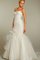 Trägerlos Rückenfreies Organza Brautkleid mit Blume ohne Ärmeln - Bild 1
