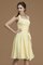 Blendend Chiffon A-Line Prinzessin Kurzes Brautjungfernkleid mit Nackenband - Bild 4