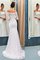 Sweep train Natürliche Taile Schulterfrei Langärmeliges Brautkleid mit Bordüre - Bild 1
