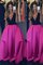 Normale Taille V-Ausschnitt Duchesse-Linie Bodenlanges Abendkleid mit Rüschen - Bild 1