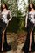Meerjungfrau Stil V-Ausschnitt Sweep Train Glamouröses Ballkleid mit Applike - Bild 2
