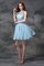 Prinzessin Chiffon A-Linie Mini Cocktailkleid mit Natürlicher Taille - Bild 5